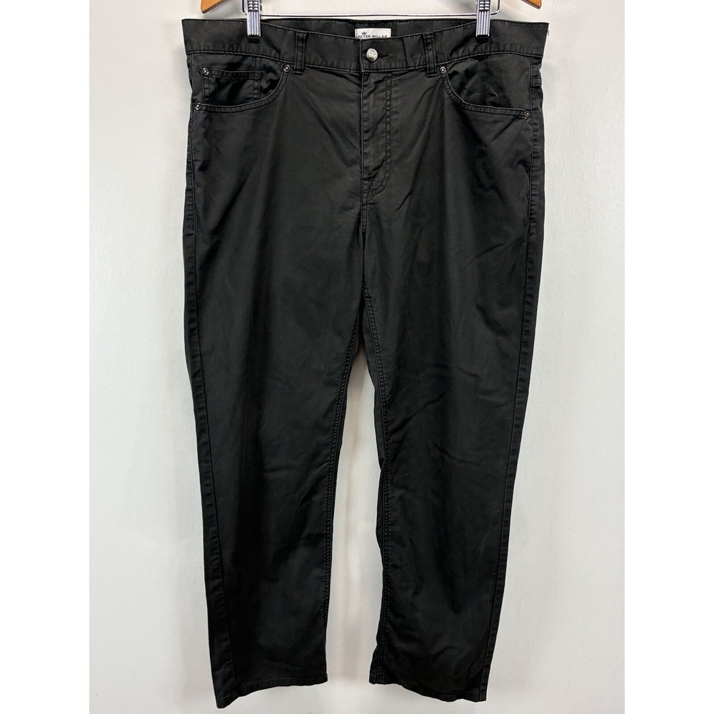 Peter Millar 5 Pocket Pima Cotton Pants Sz 38x29.5 Men's Gray Golf Casual
